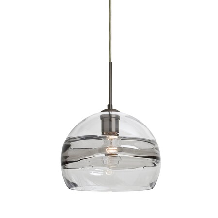 Besa Lighting Spirit 10 Cord Pendant, Clear/Smoke, Bronze, 1x60W Incandescent 1JT-SPIR10SC-BR